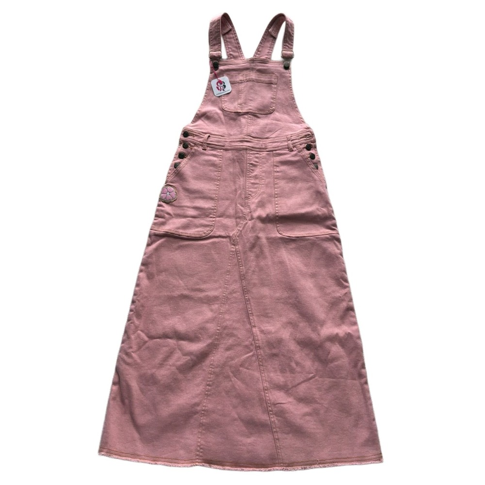 Spell & The Gypsy Collective Pink Denim Overall Pinafore Maxi Dress Size XS